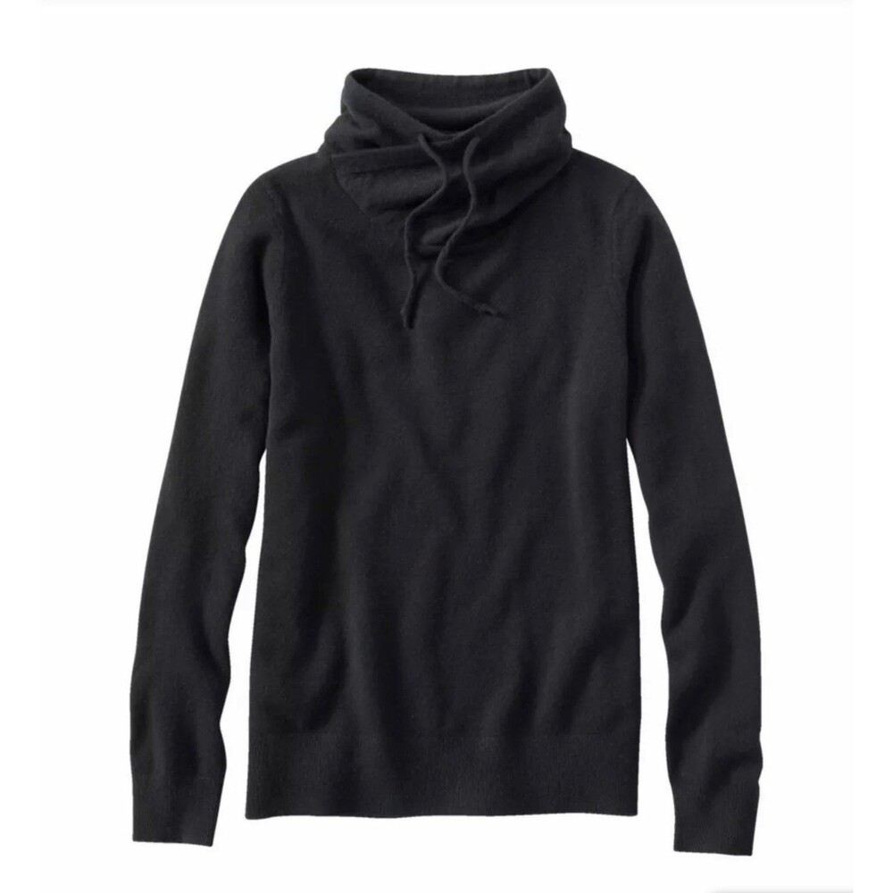 L.L. Bean 100% Cashmere Classic Cashmere Sweater, Funnelneck Black